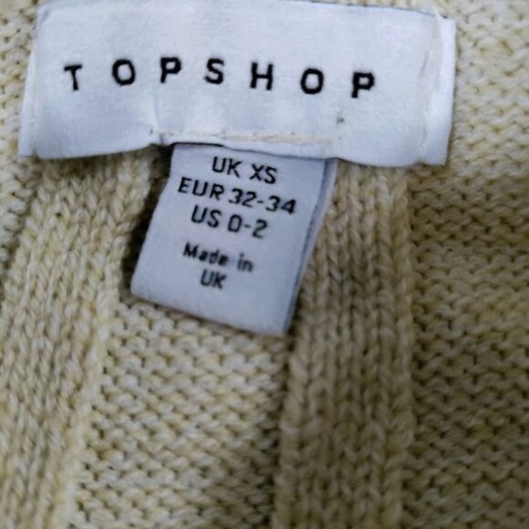 Topshop Knitted Oversized Ribbed Funnel Midi Dress Cozy Stone-Neutral Womens M - Picture 6 of 12